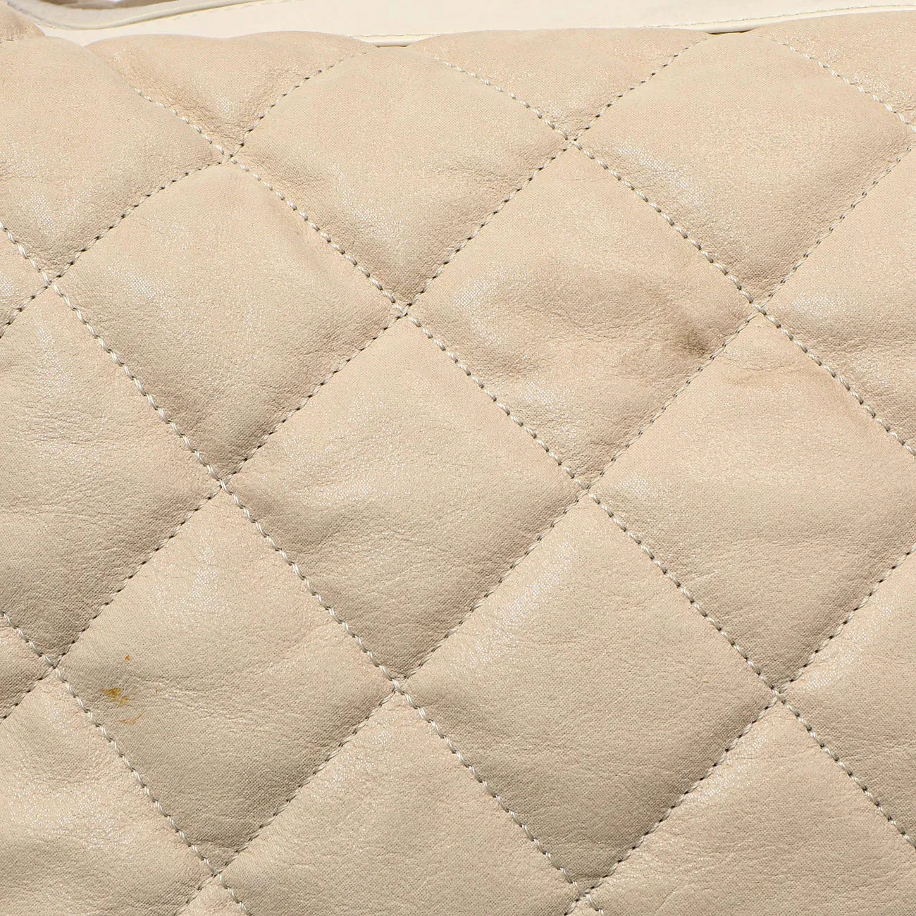 Chanel Beige Quilted Iridescent Calfskin Coco Daily