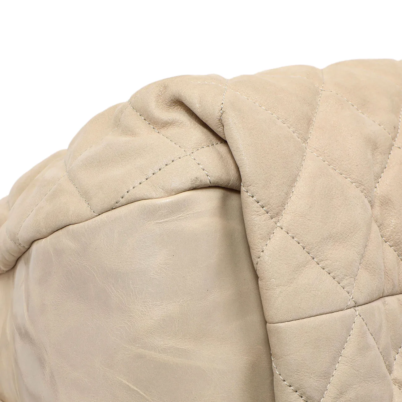 Chanel Beige Quilted Iridescent Calfskin Coco Daily