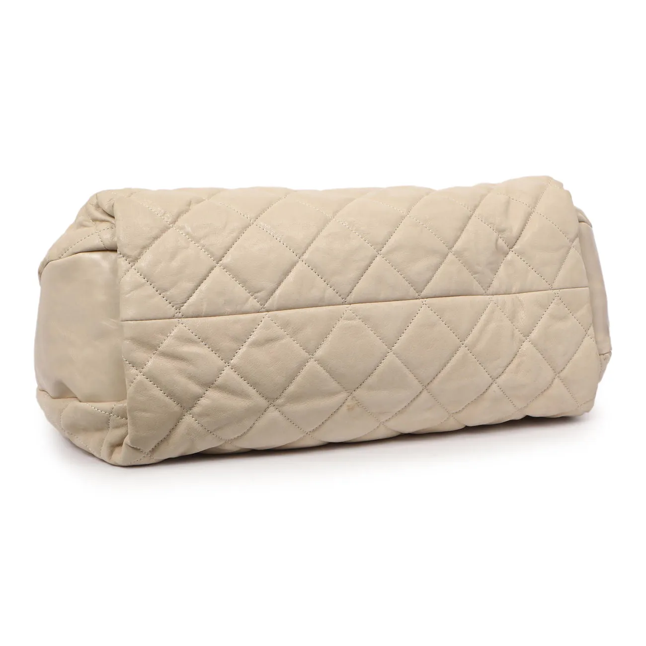 Chanel Beige Quilted Iridescent Calfskin Coco Daily