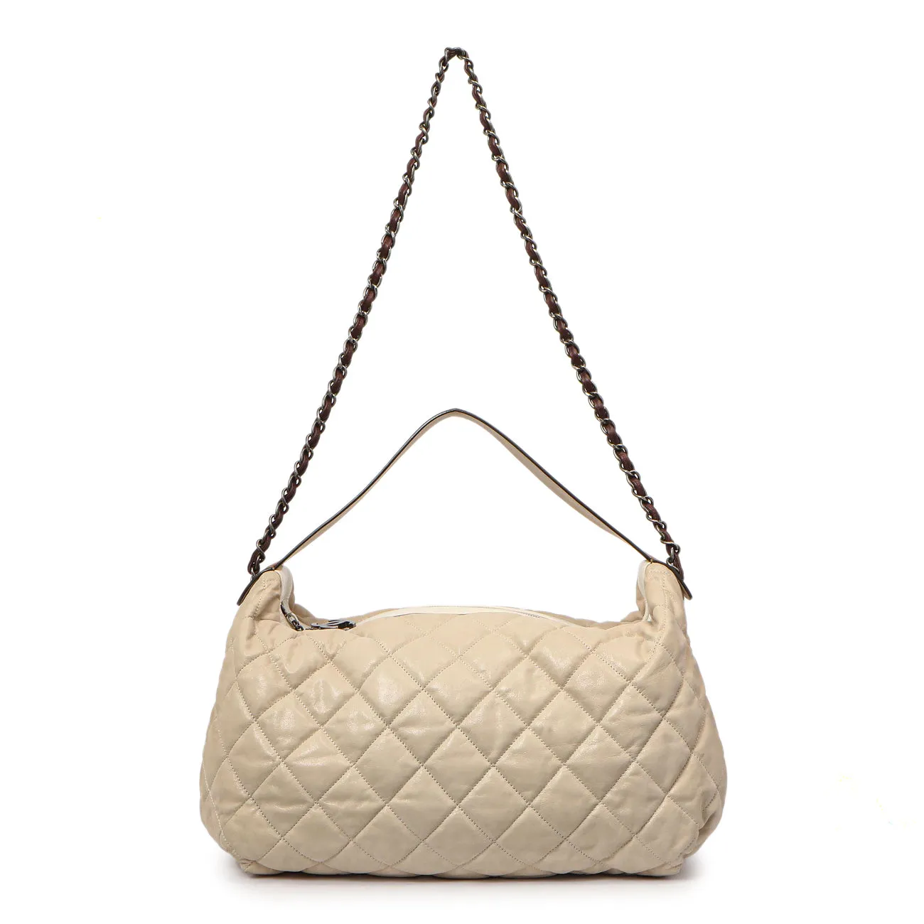 Chanel Beige Quilted Iridescent Calfskin Coco Daily