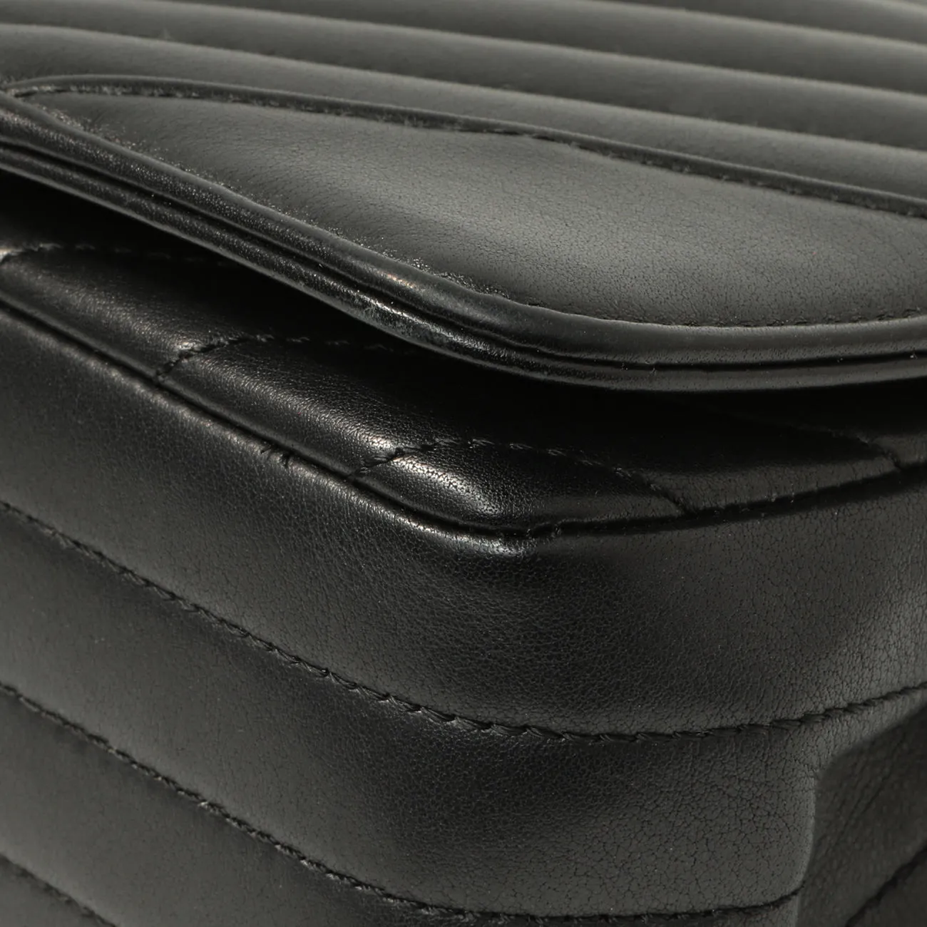 Chanel Black Chevron Quilted Calfskin Mini Statement Flap
