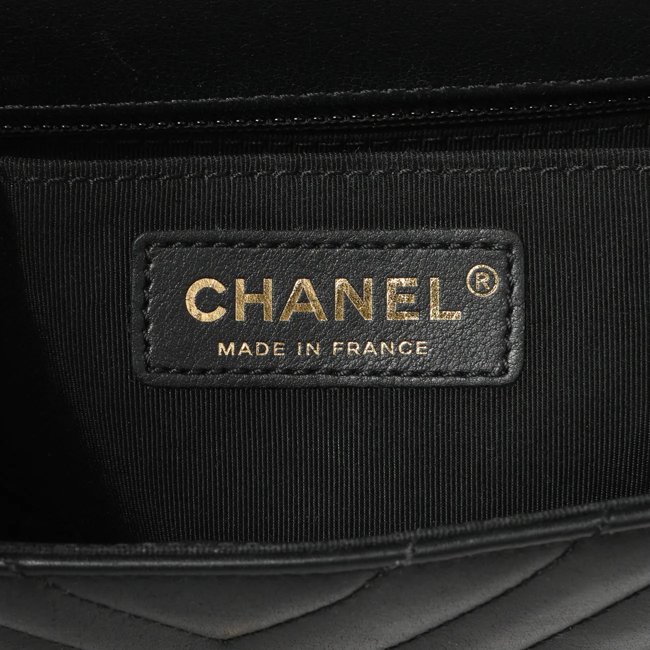 Chanel Black Chevron Quilted Calfskin Mini Statement Flap