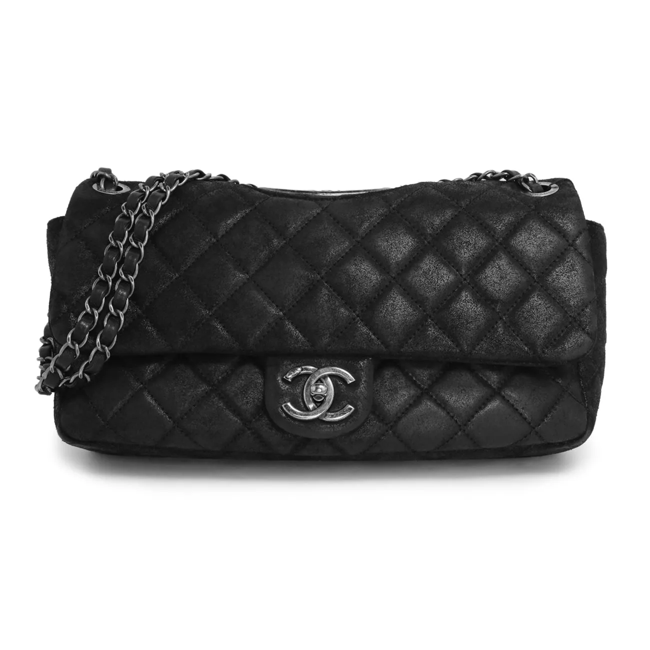 Chanel Black Cowhide Paris Dallas Double Flap