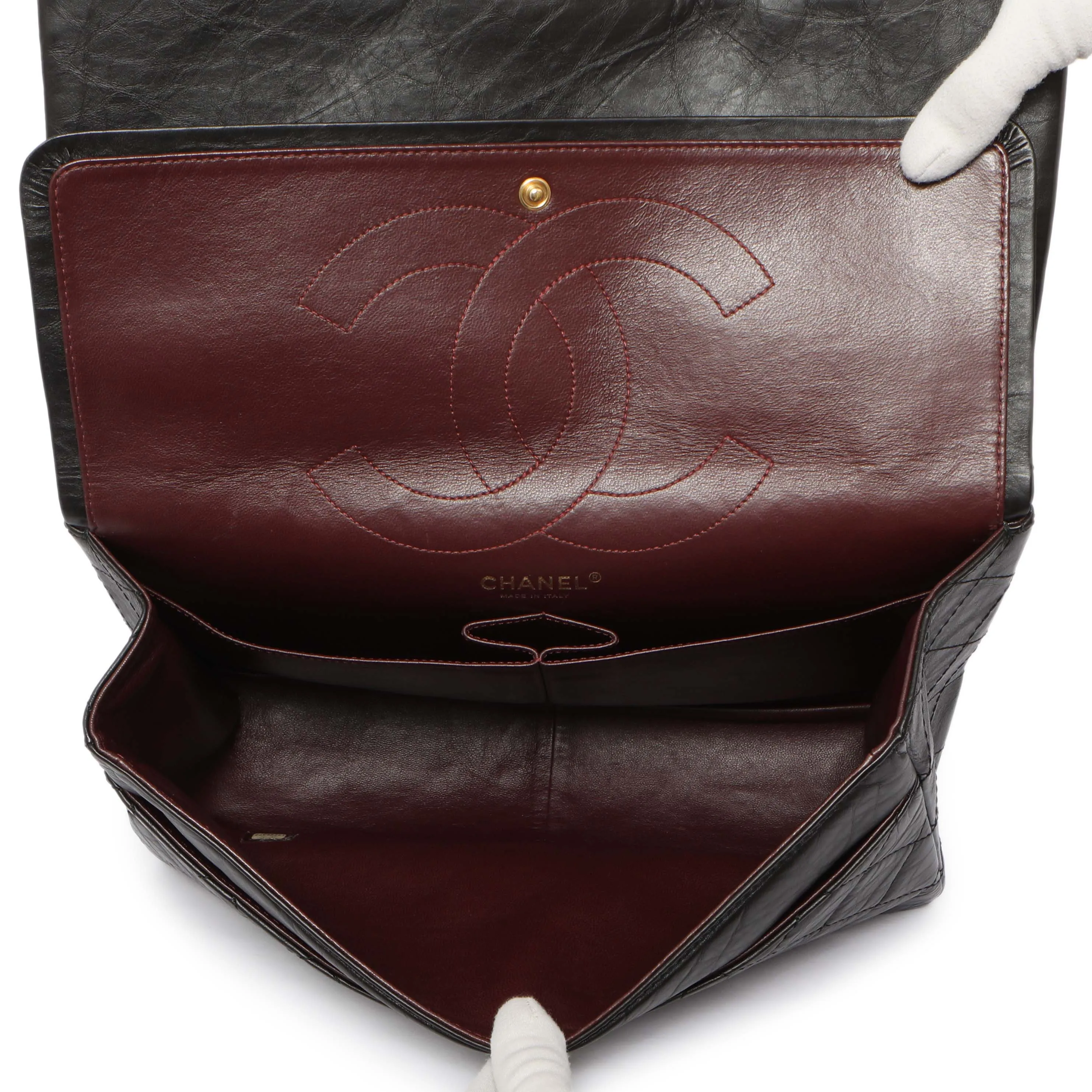 Chanel Black Quilted Aged Calfskin 2.55 Reissue Double Flap 227