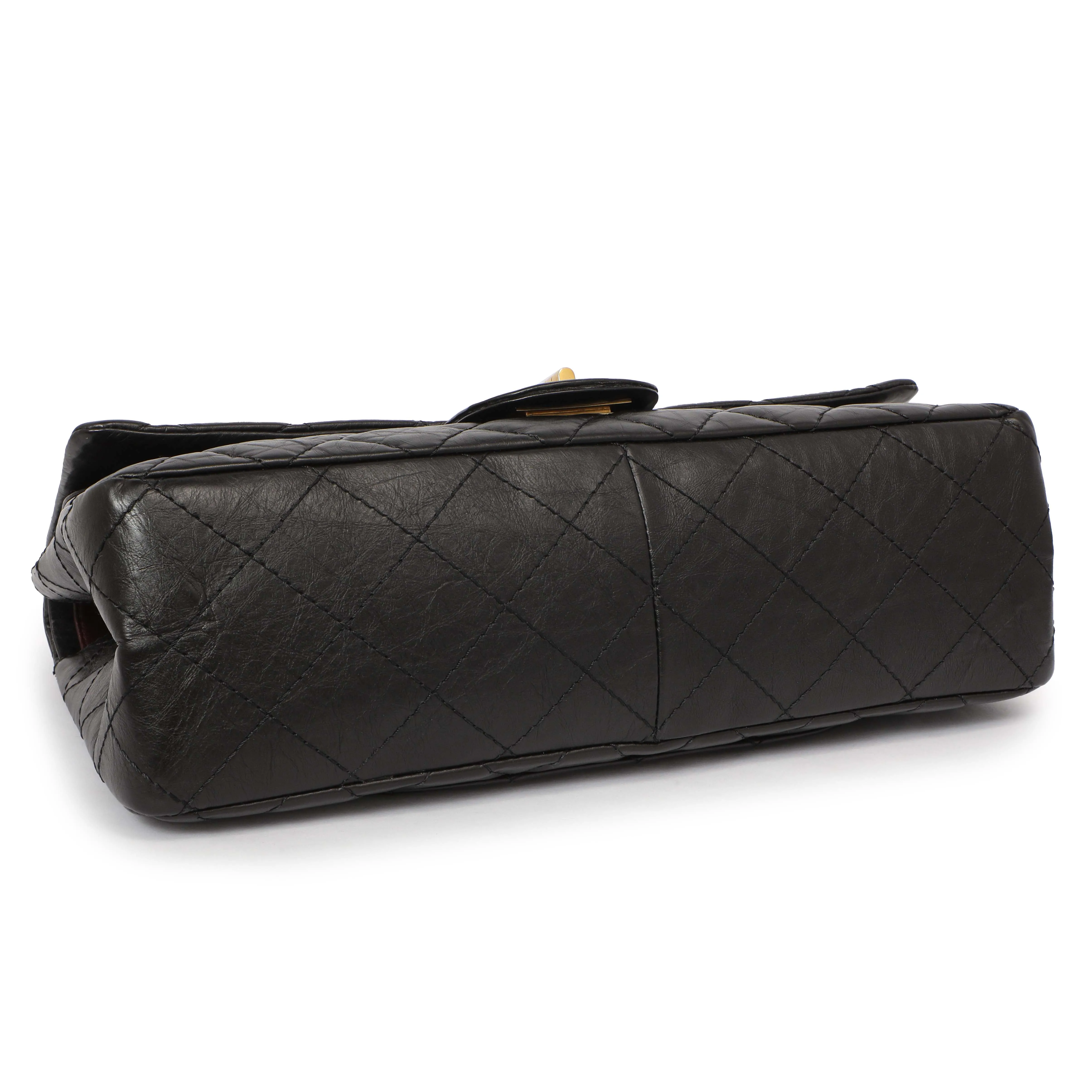 Chanel Black Quilted Aged Calfskin 2.55 Reissue Double Flap 227