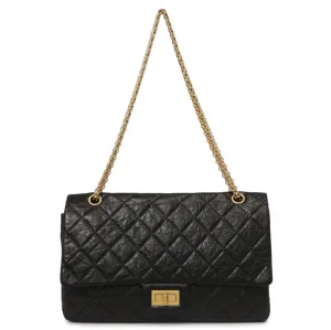 Chanel Black Quilted Aged Calfskin 2.55 Reissue Double Flap 227