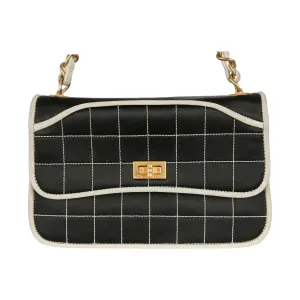 Chanel Black Quilted Satin Chain Shoulder Bag