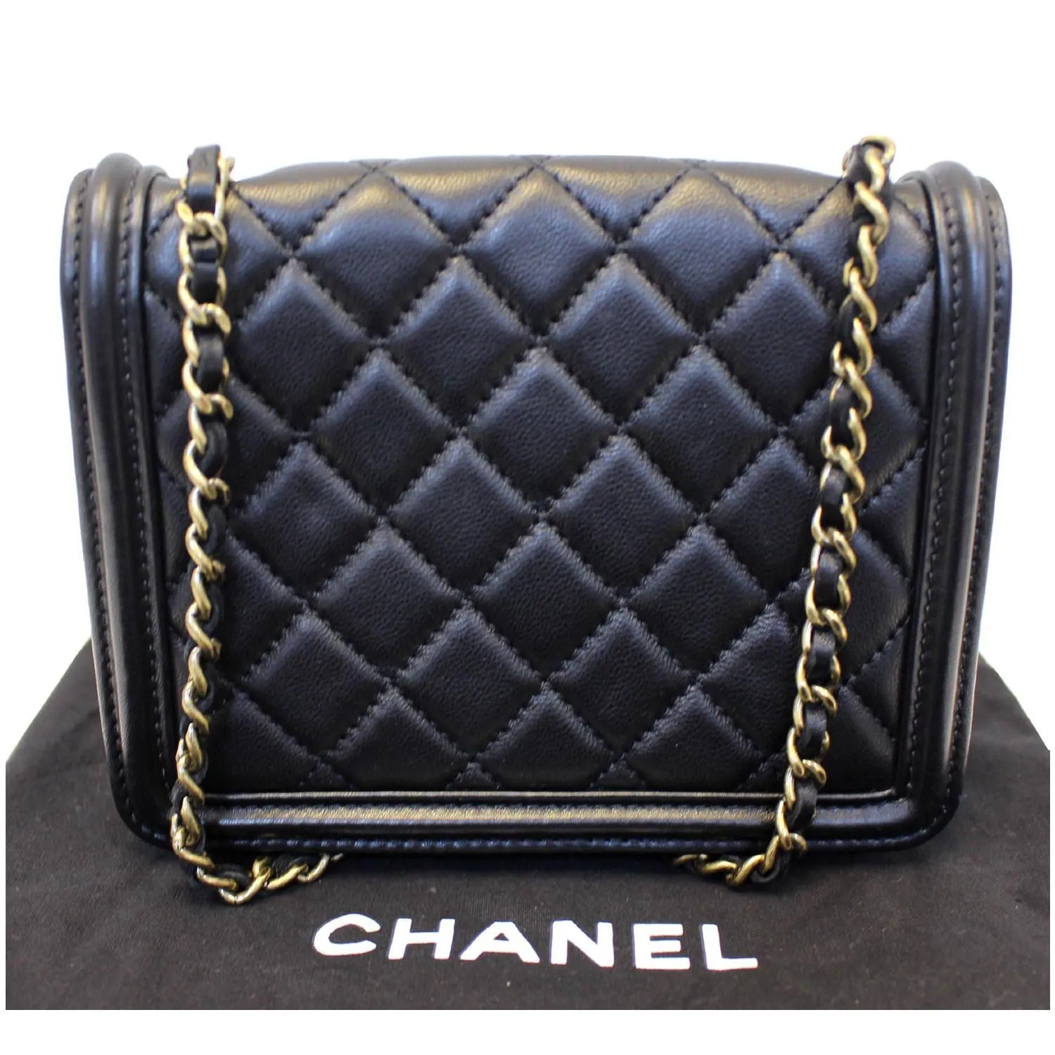 CHANEL Boy Brick Flap Black Leather Shoulder Bag
