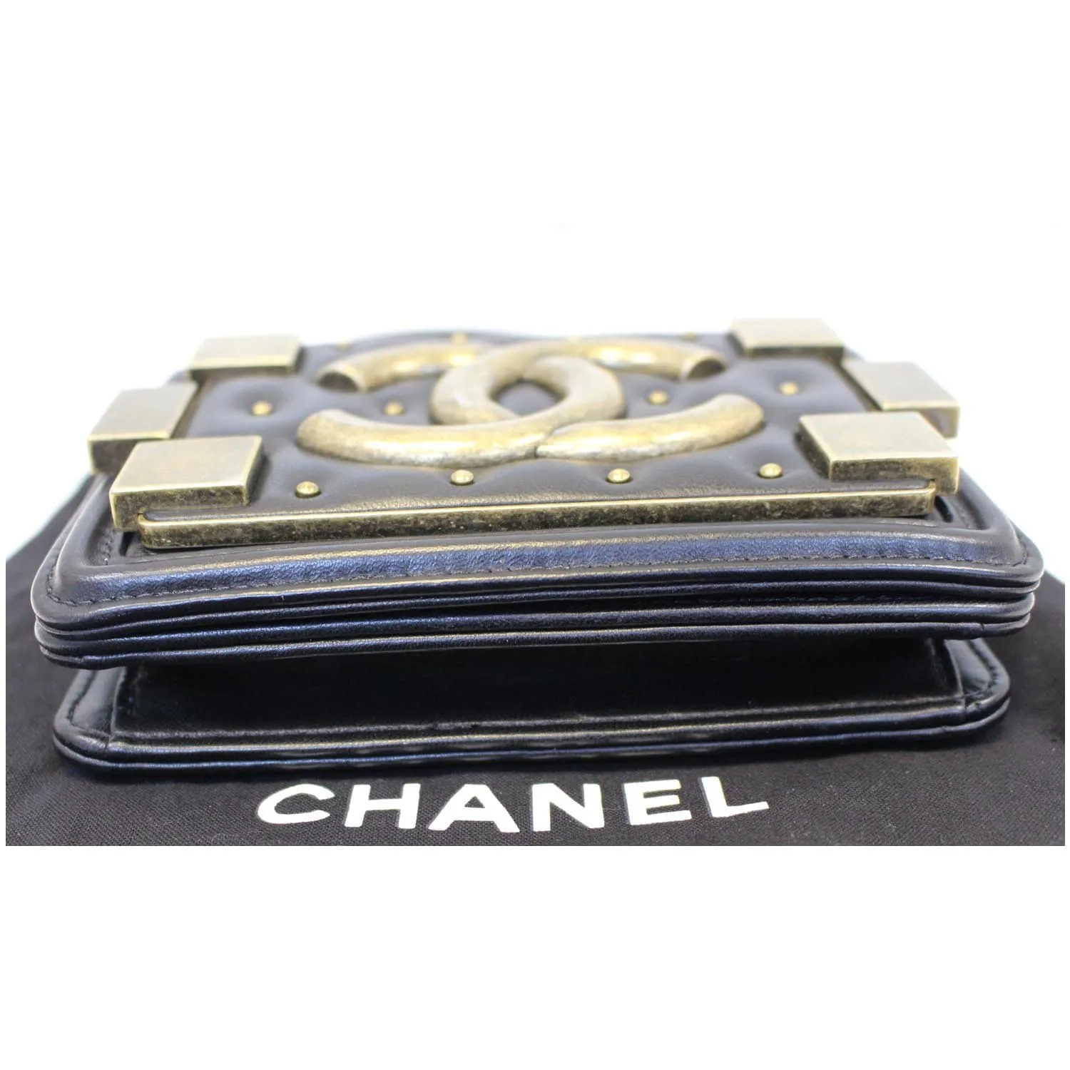 CHANEL Boy Brick Flap Black Leather Shoulder Bag