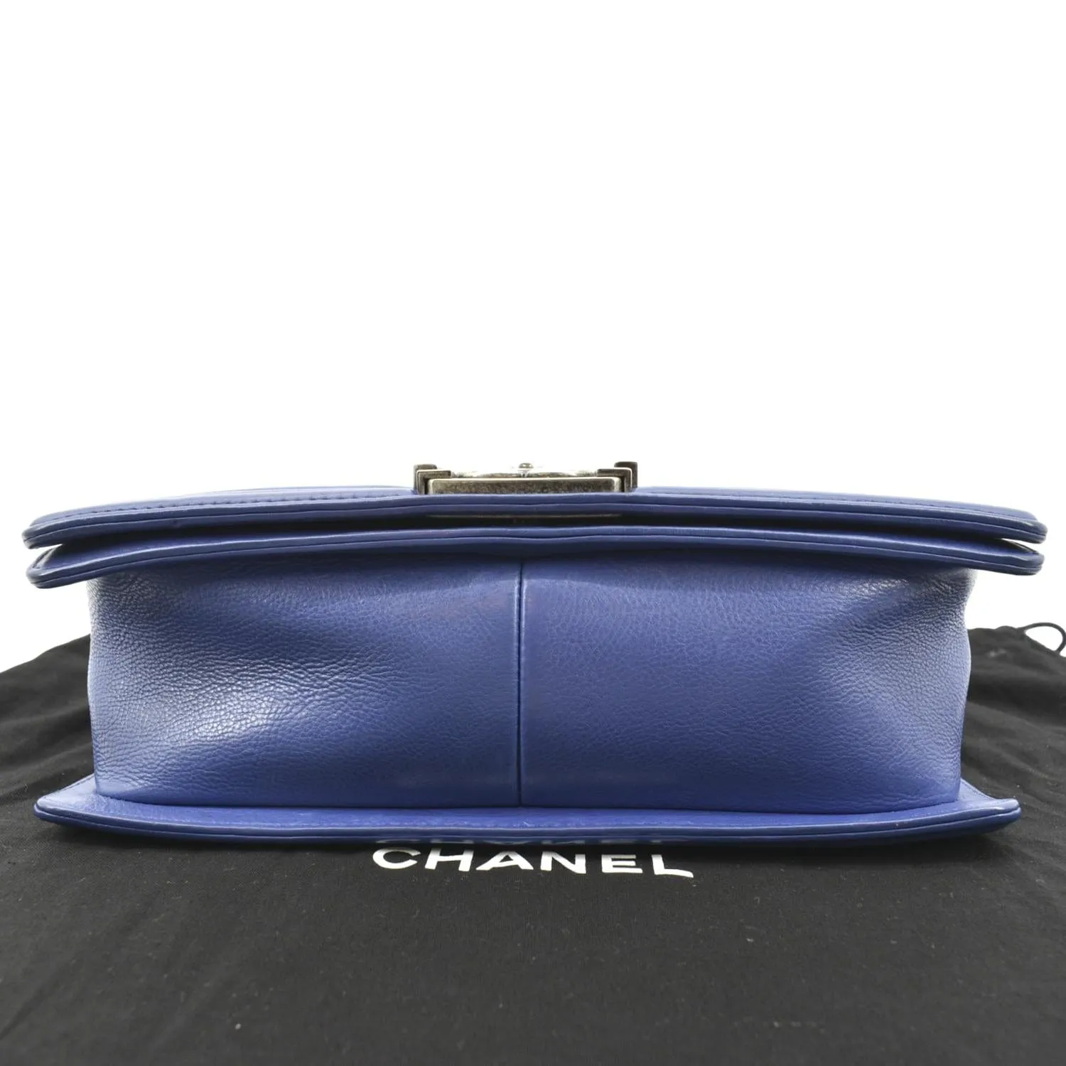 CHANEL Boy Flap Calf Leather Crossbody Bag Blue