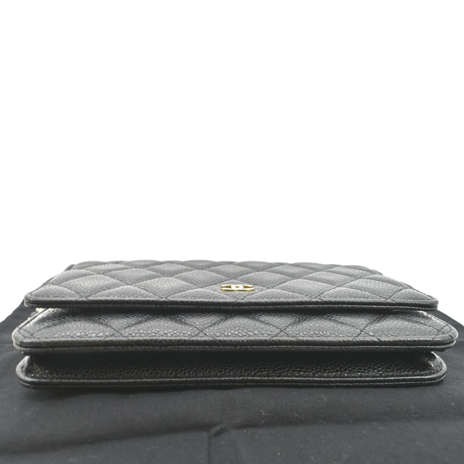 CHANEL Boy Woc Caviar Leather Wallet On Chain Clutch Bag Black