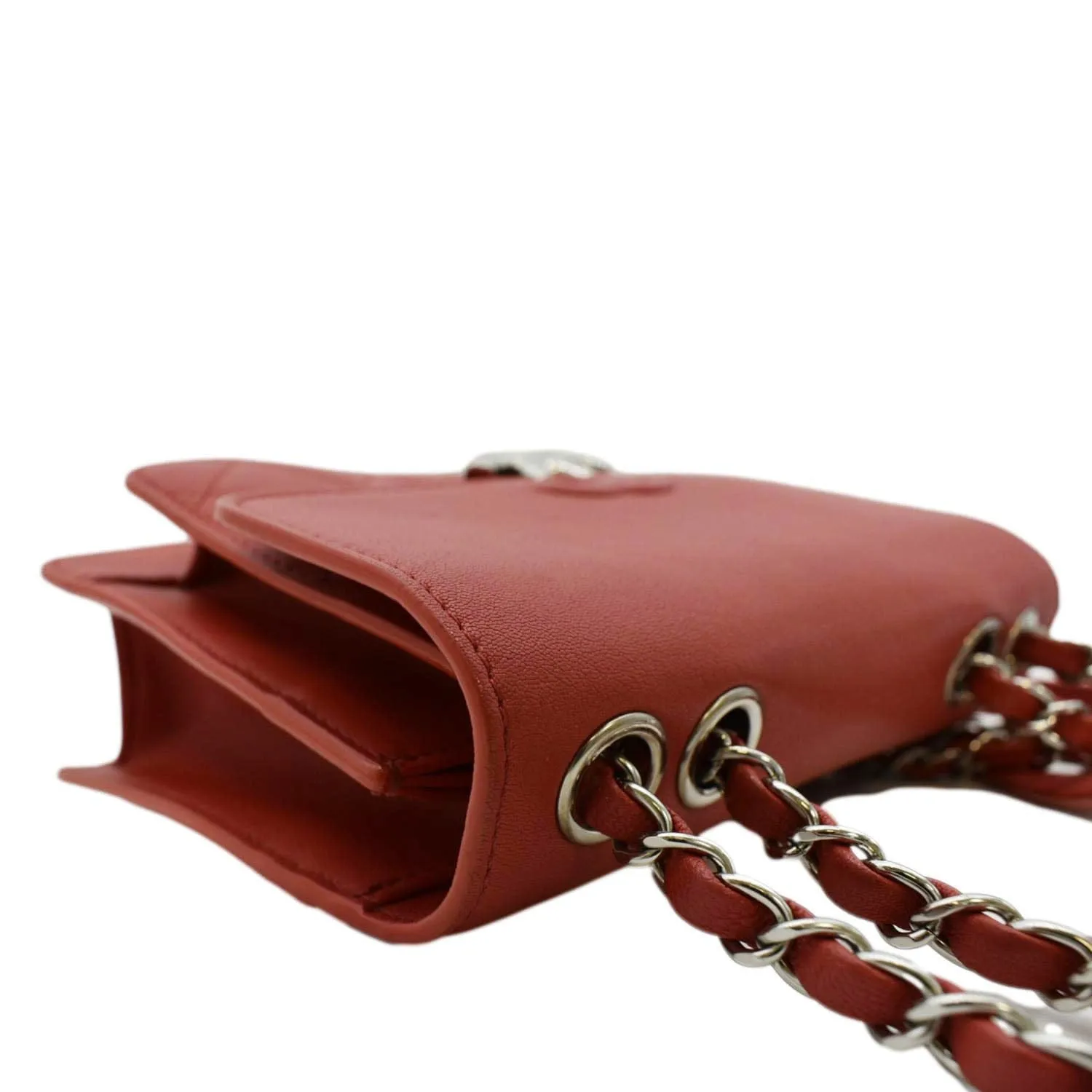 CHANEL CC Box Flap Quilted Leather Shoulder Bag Red