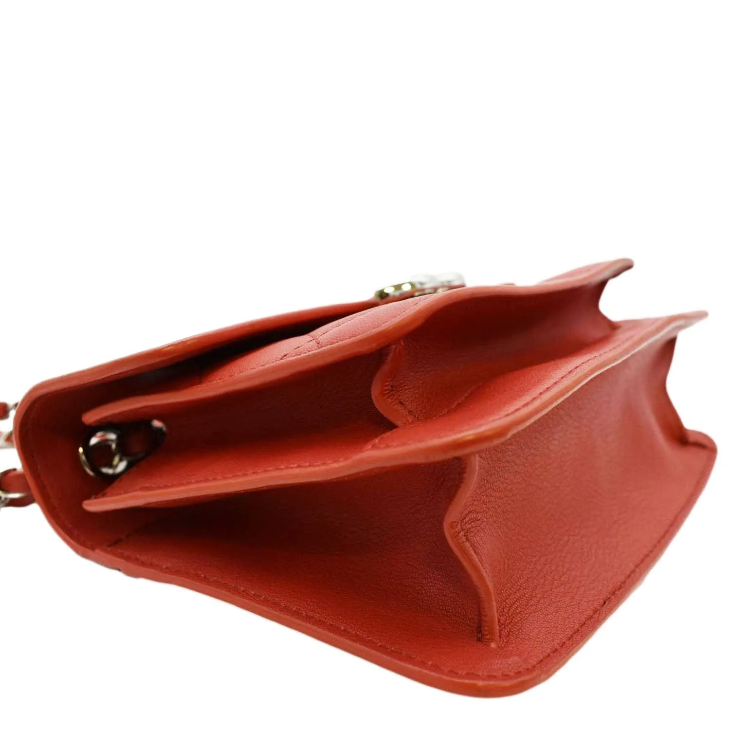 CHANEL CC Box Flap Quilted Leather Shoulder Bag Red