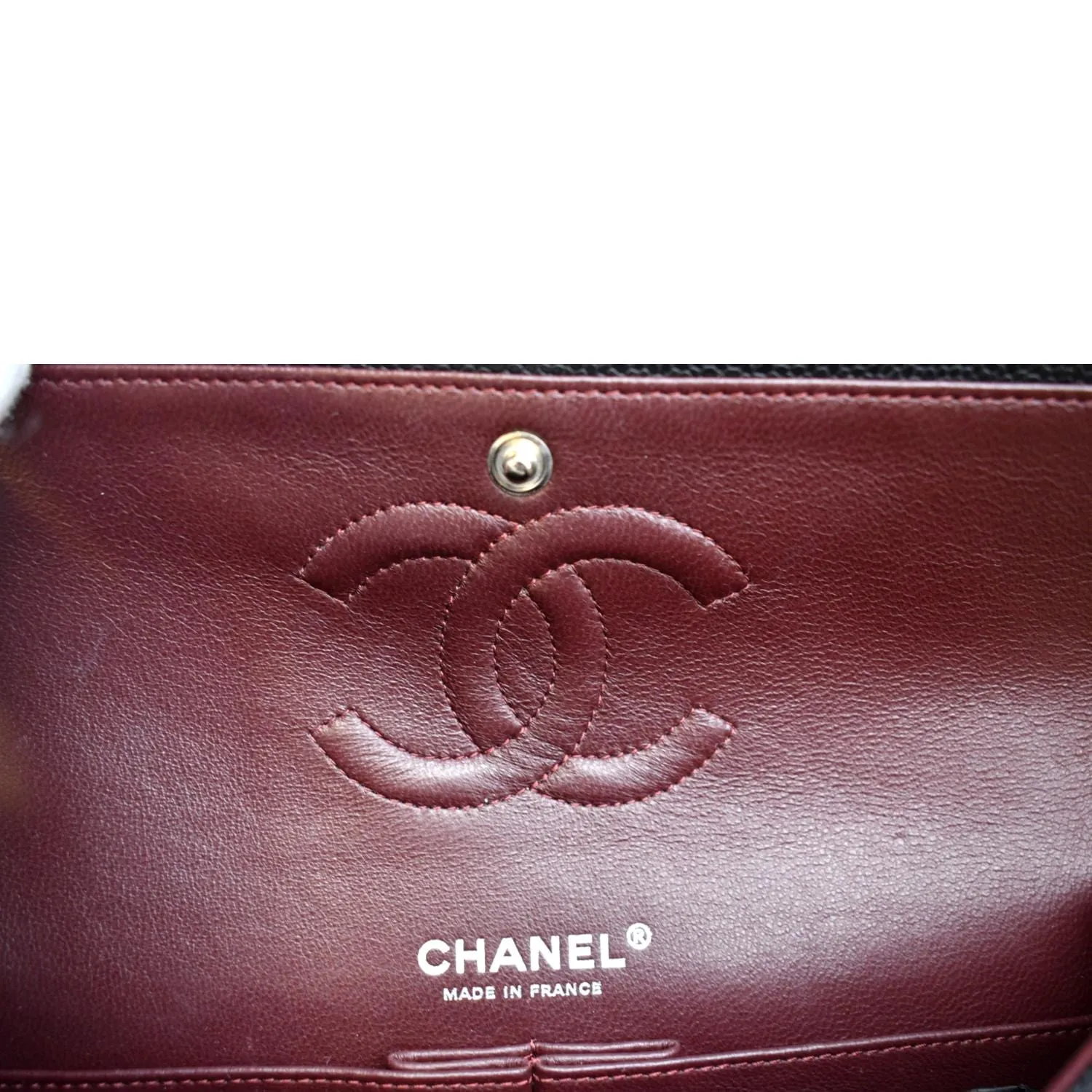 CHANEL Classic Double Flap Medium Leather Shoulder Bag Black