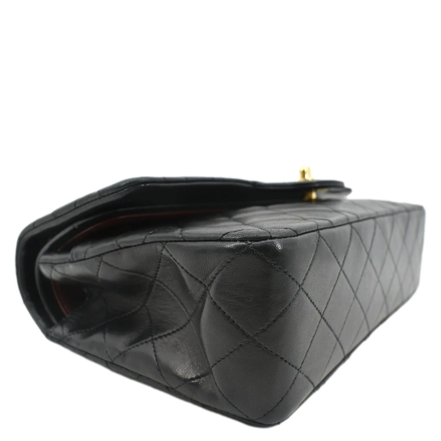 CHANEL Classic Medium Double Flap Leather Shoulder Bag Black