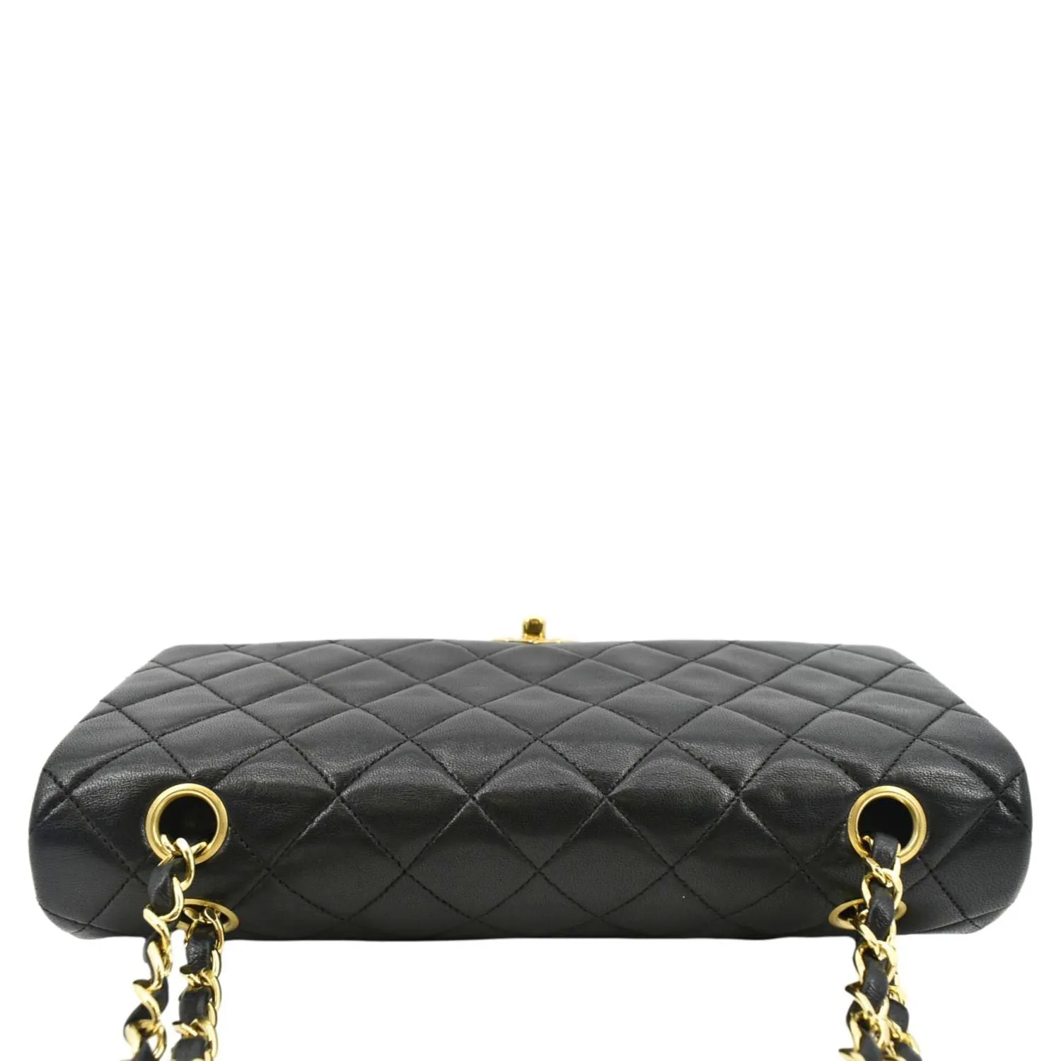 CHANEL Classic Medium Double Flap Leather Shoulder Bag Black