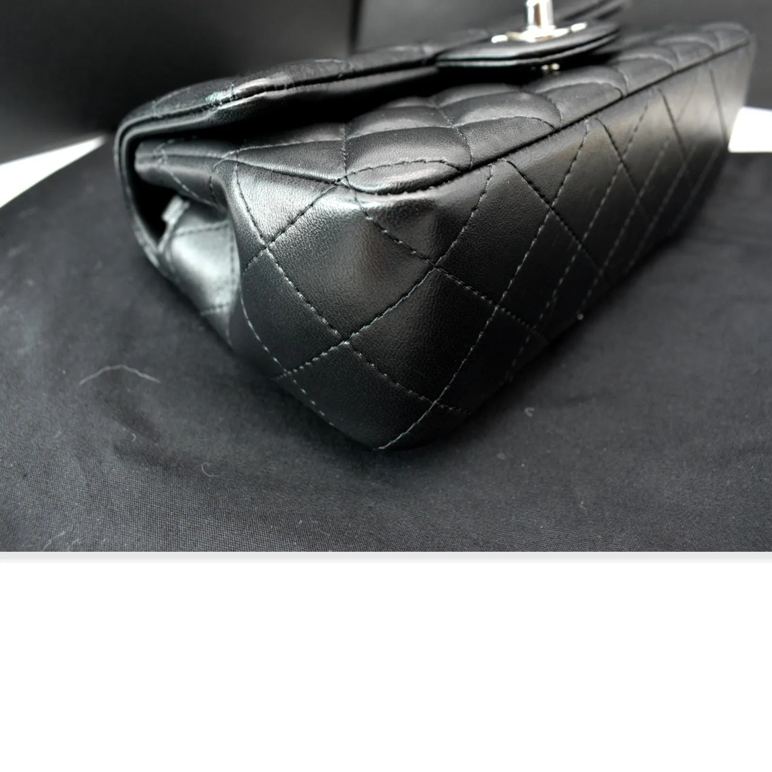 Chanel Classic Rectangle Flap Mini Lambskin Leather Crossbody Bag Black - Hot Deals