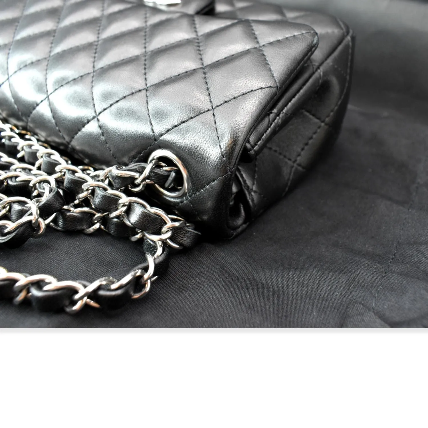 Chanel Classic Rectangle Flap Mini Lambskin Leather Crossbody Bag Black - Hot Deals