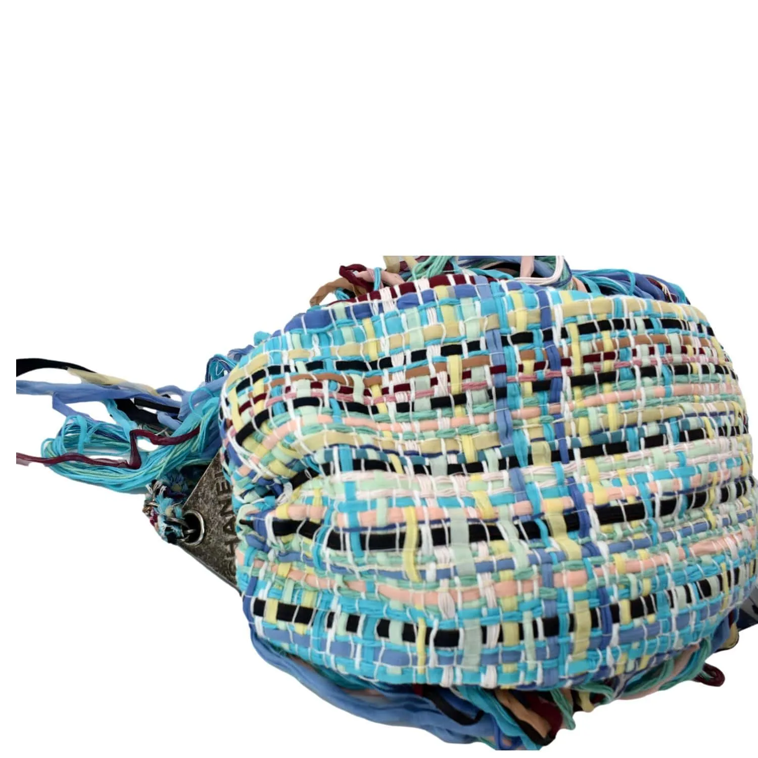 CHANEL Coco Cuba Hammock Tweed Woven Hobo Bag Turquoise