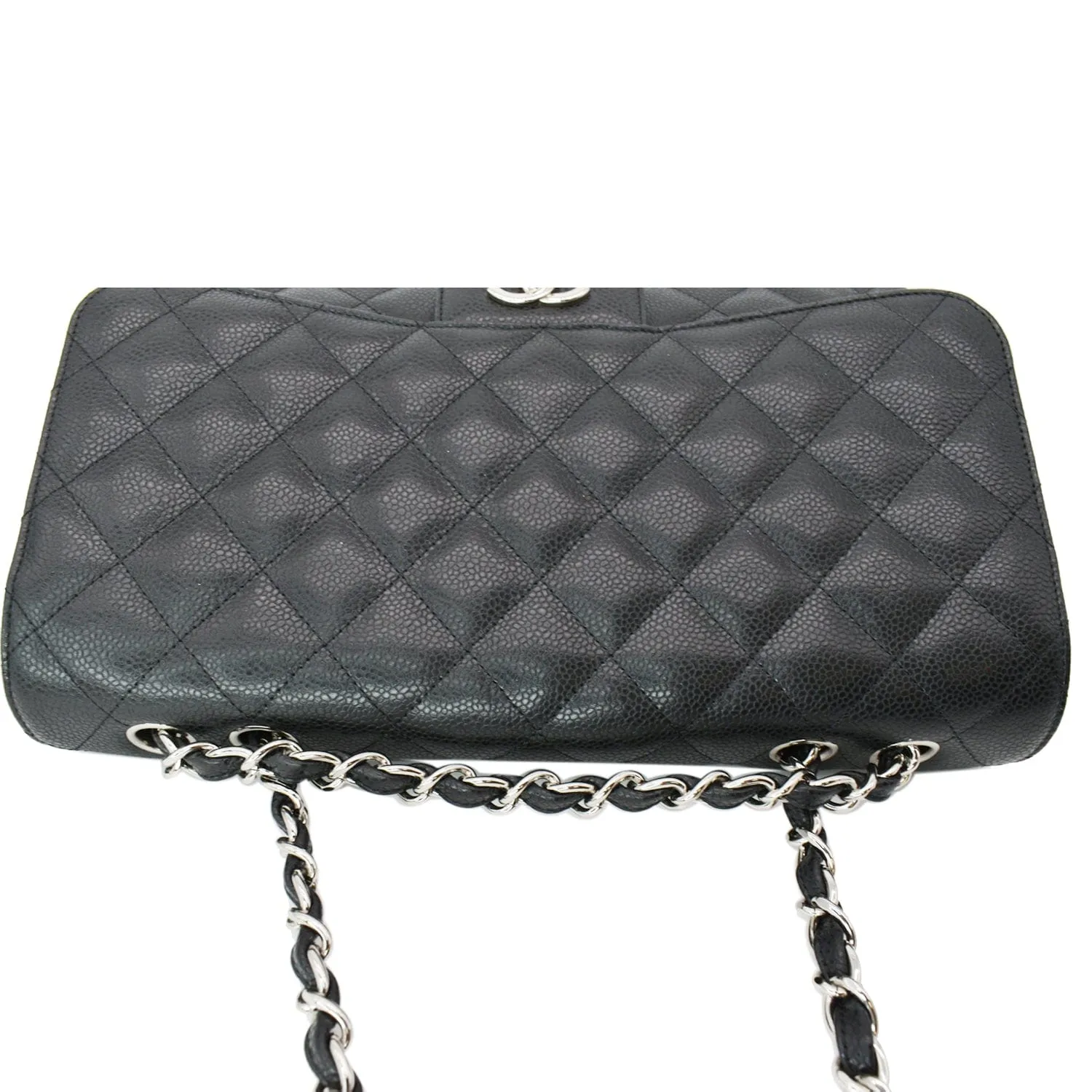 CHANEL Jumbo Classic Single Flap Caviar Leather Shoulder Bag Black