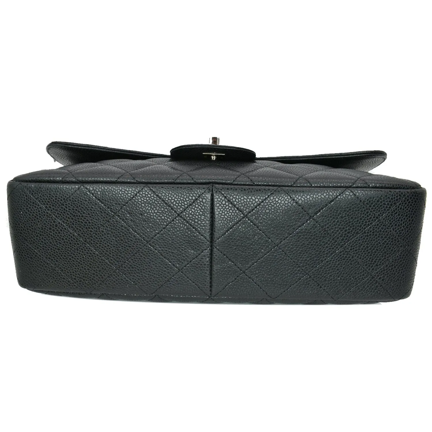CHANEL Jumbo Classic Single Flap Caviar Leather Shoulder Bag Black