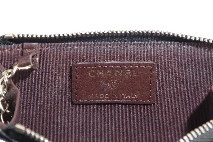 CHANEL L SHAPE ZIPPY CARD HOLDER (2836xxxx) BLACK CAVIAR LGHW NO CARD WITH BOX