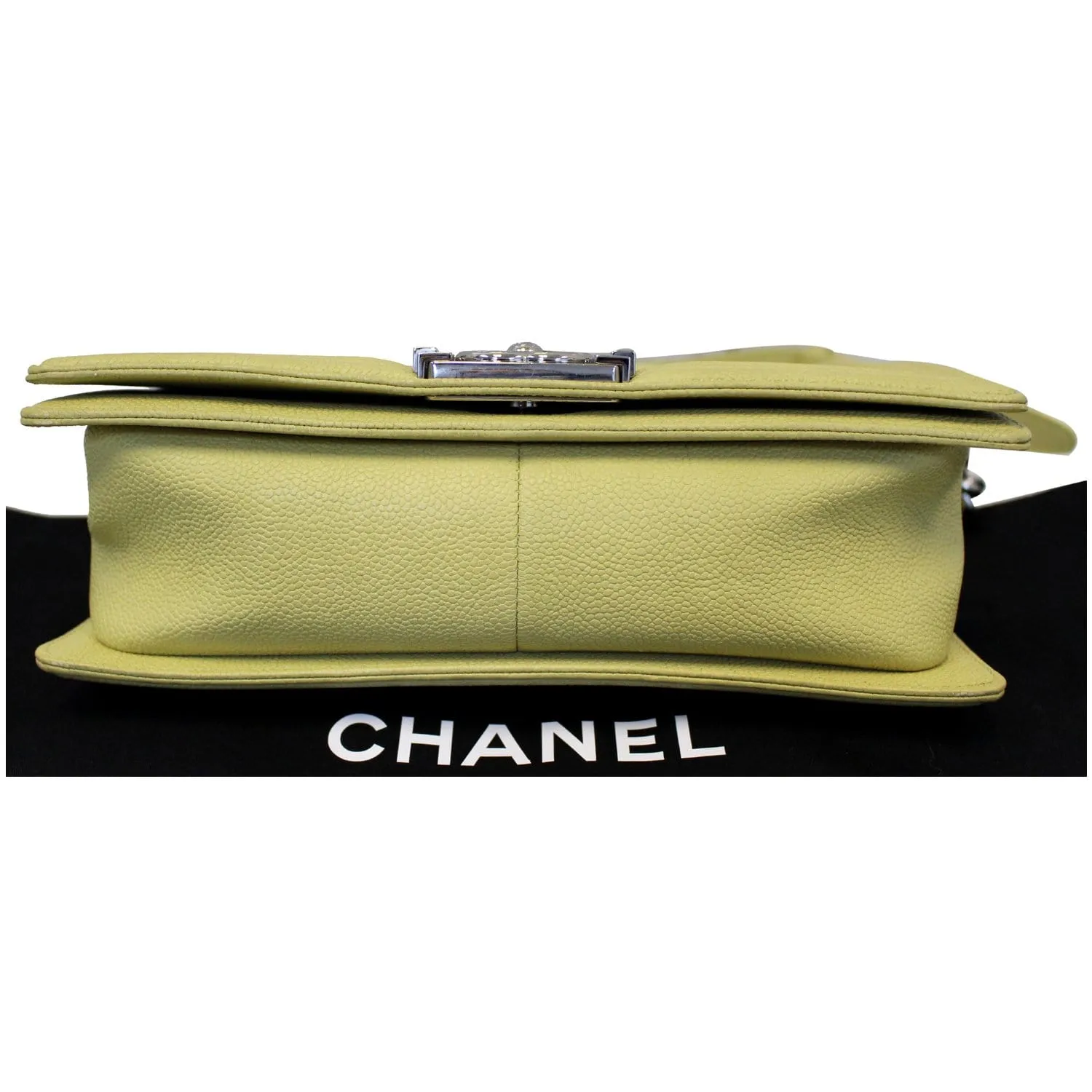CHANEL Medium Boy Flap Caviar Quilted Leather Shoulder Bag Yellow