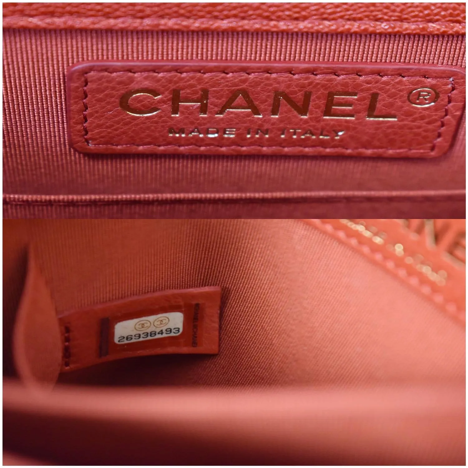 CHANEL North South Boy Quilted Caviar Leather Crossbody Bag Red