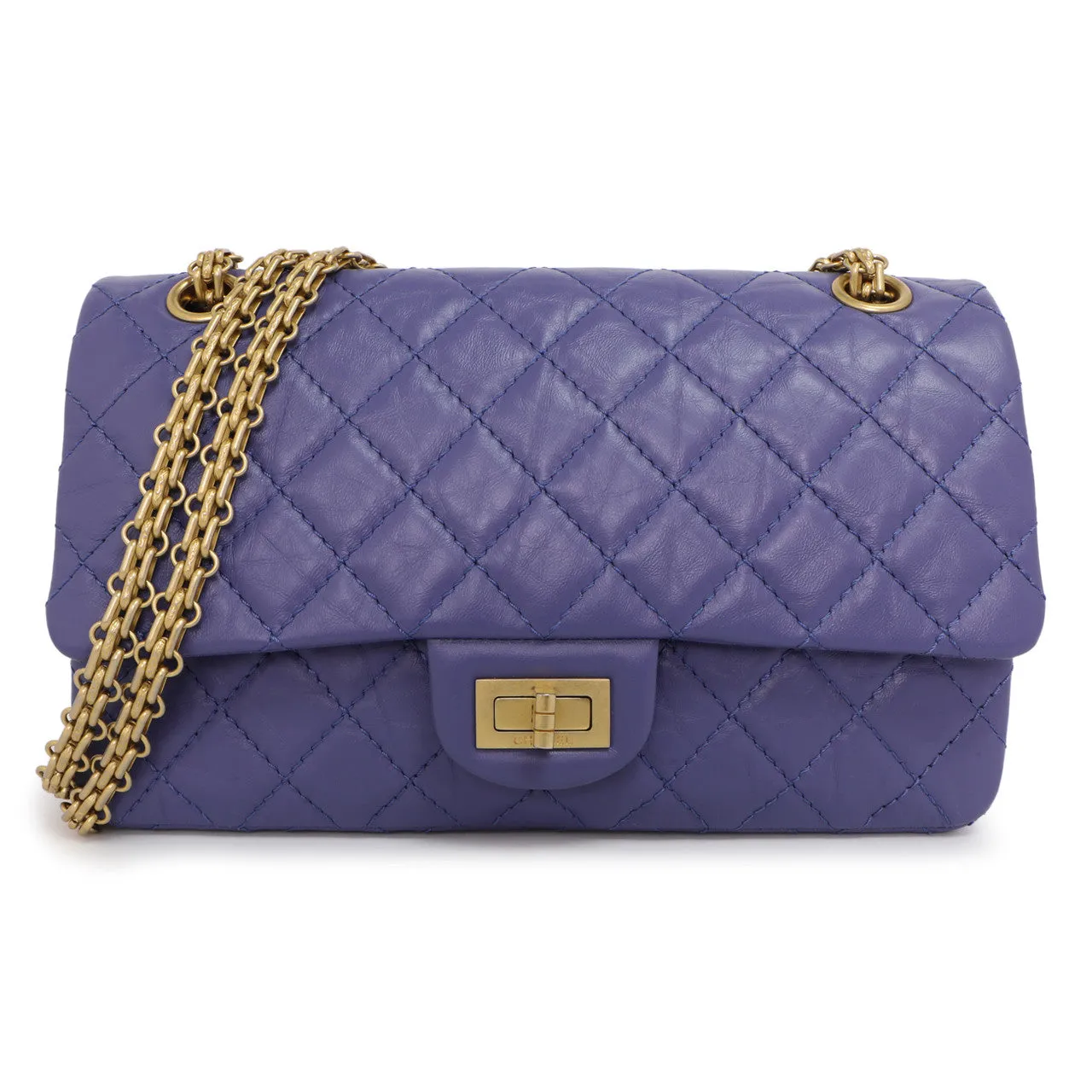 Chanel Purple Quilted Aged Calfskin 2.55 Reissue Double Flap 225