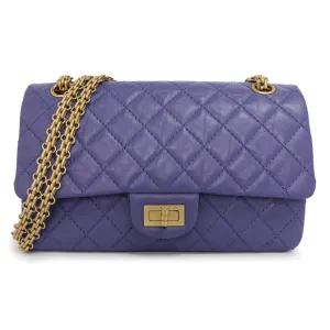 Chanel Purple Quilted Aged Calfskin 2.55 Reissue Double Flap 225