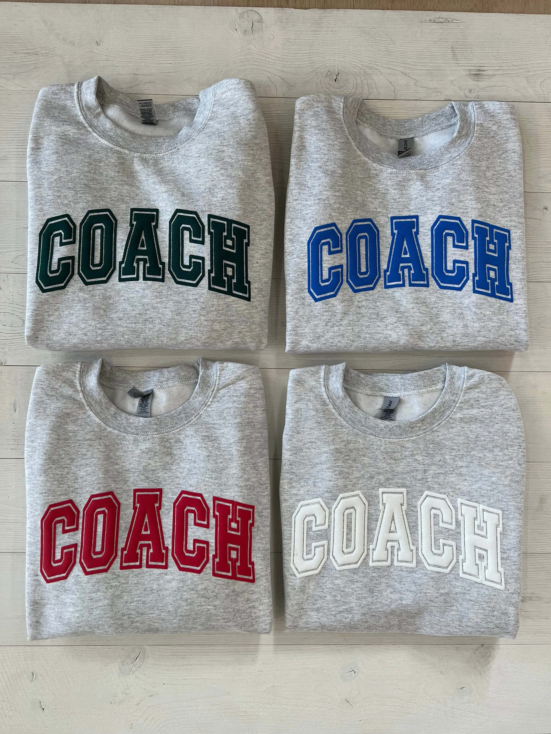Cheer Highschool Coach Embossed Customized Sweatshirts