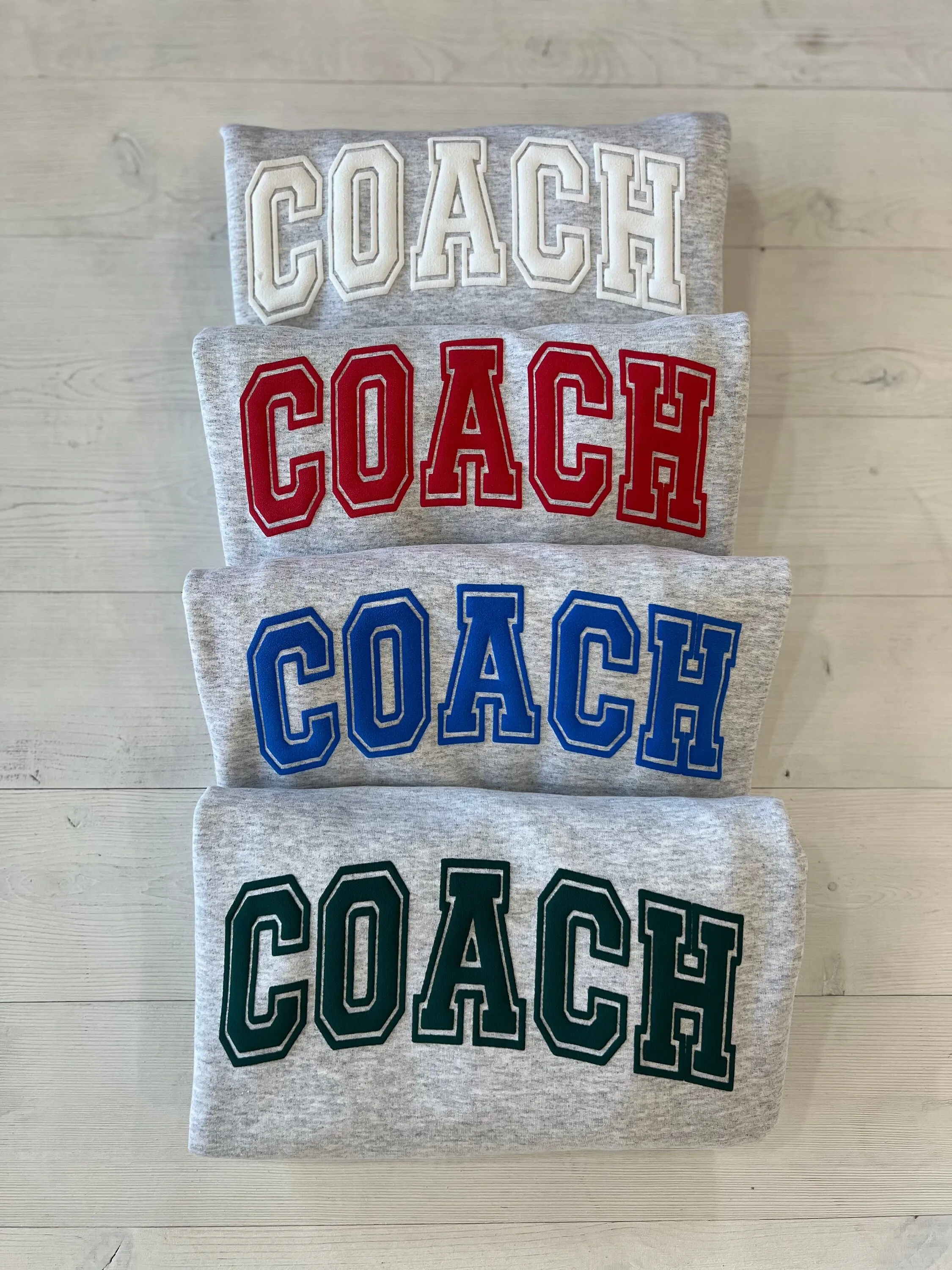 Cheer Highschool Coach Embossed Customized Sweatshirts