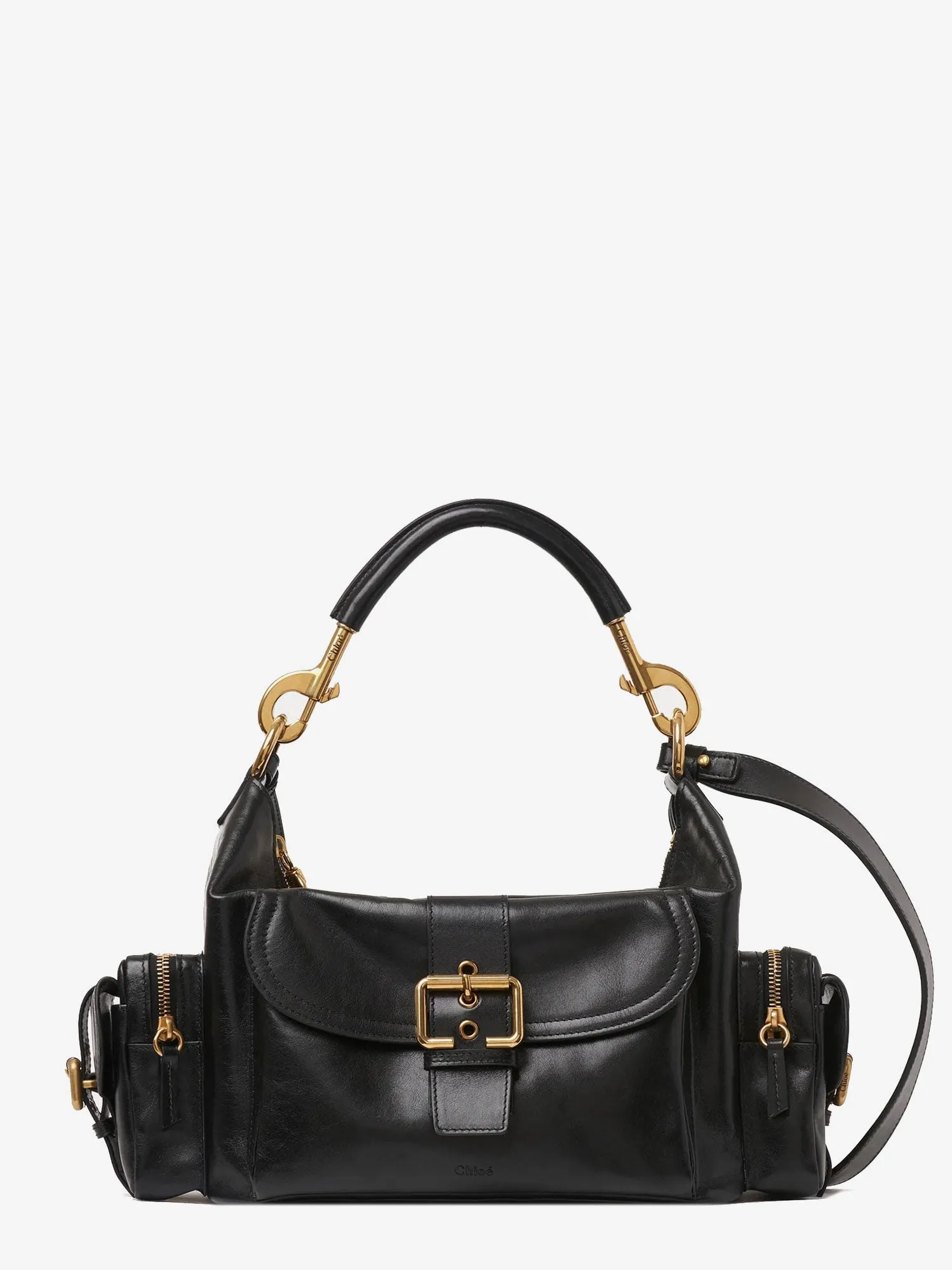 Chloe' Carry Shiny Buffalo Leather Shoulder Bag