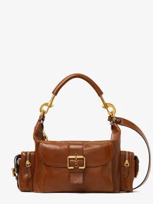 Chloe' Carry Shiny Buffalo Leather Shoulder Bag