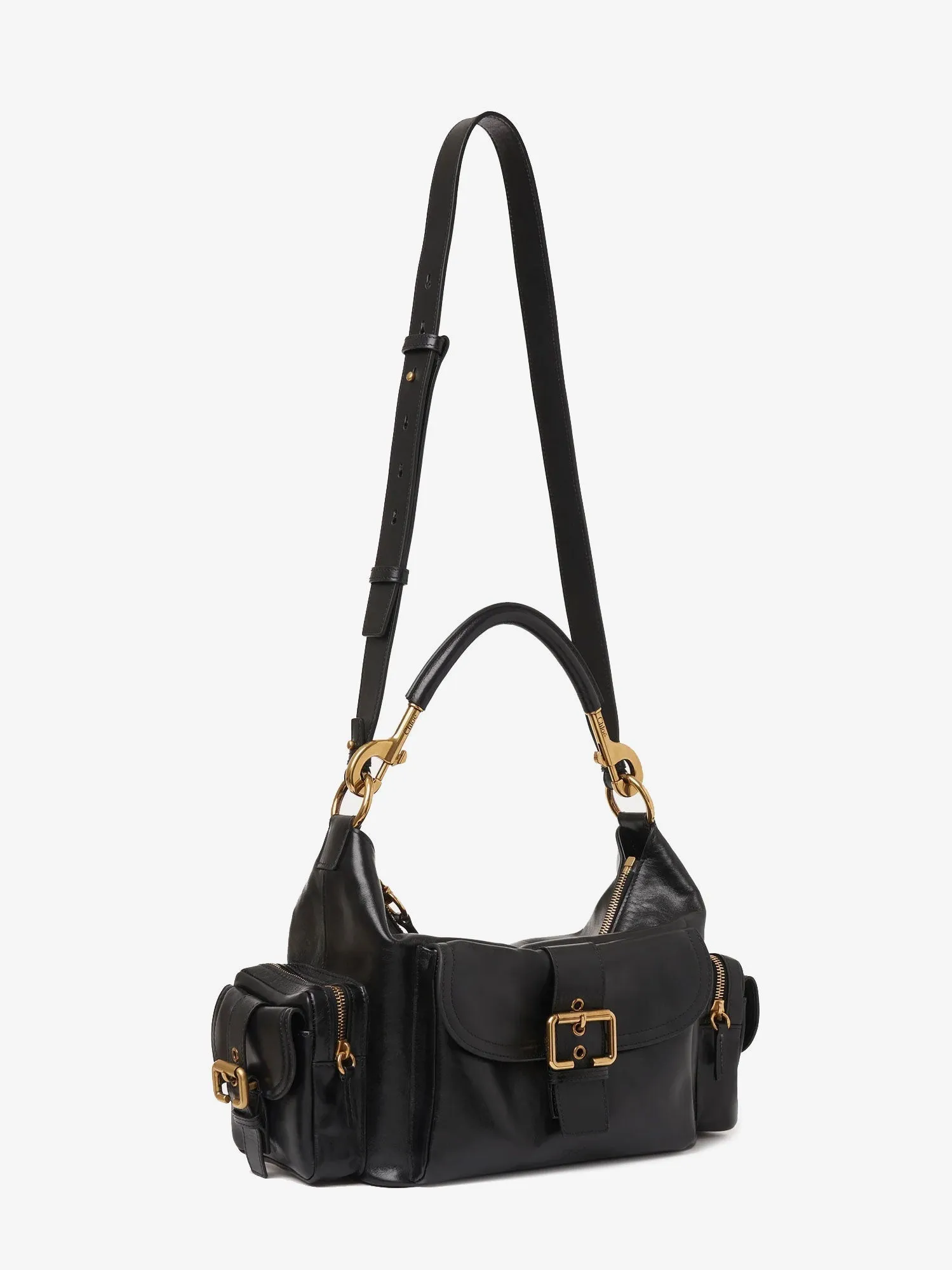 Chloe' Carry Shiny Buffalo Leather Shoulder Bag