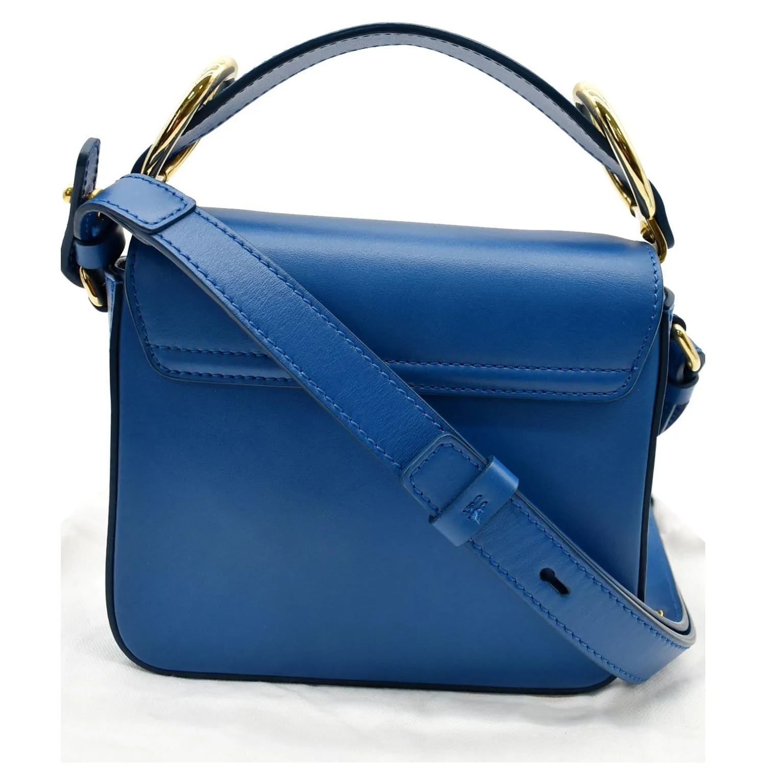 CHLOE Mini C Flap Suede Leather Crossbody Bag Blue
