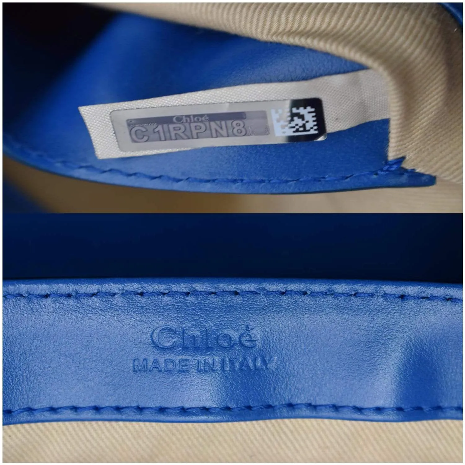 CHLOE Mini C Flap Suede Leather Crossbody Bag Blue