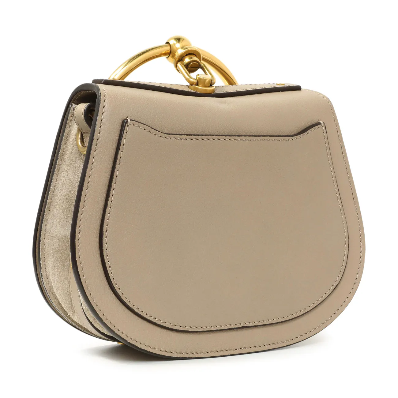 Chloe Motty Grey Calfskin Small Nile Bracelet Bag