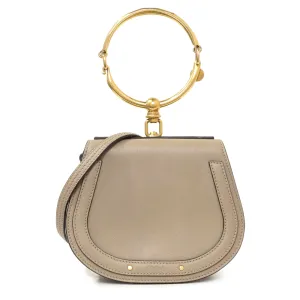 Chloe Motty Grey Calfskin Small Nile Bracelet Bag