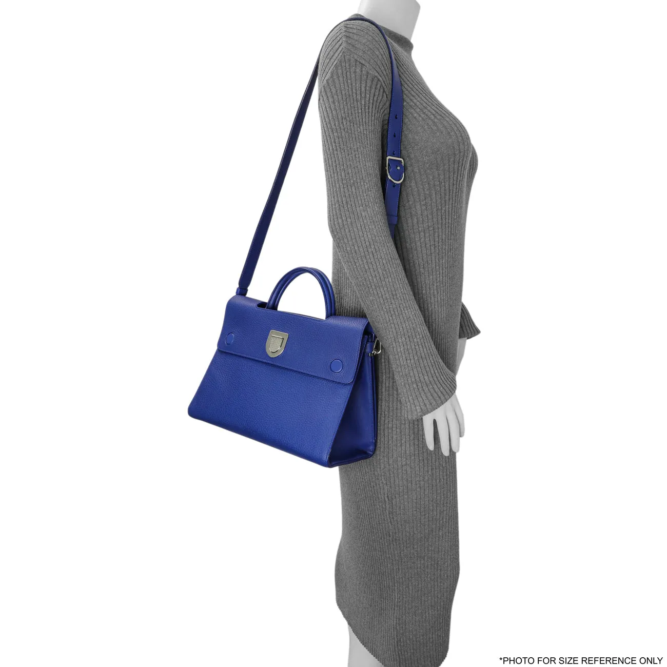 Christian Dior Blue Bullcalf Medium Diorever Flap