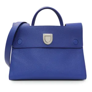 Christian Dior Blue Bullcalf Medium Diorever Flap