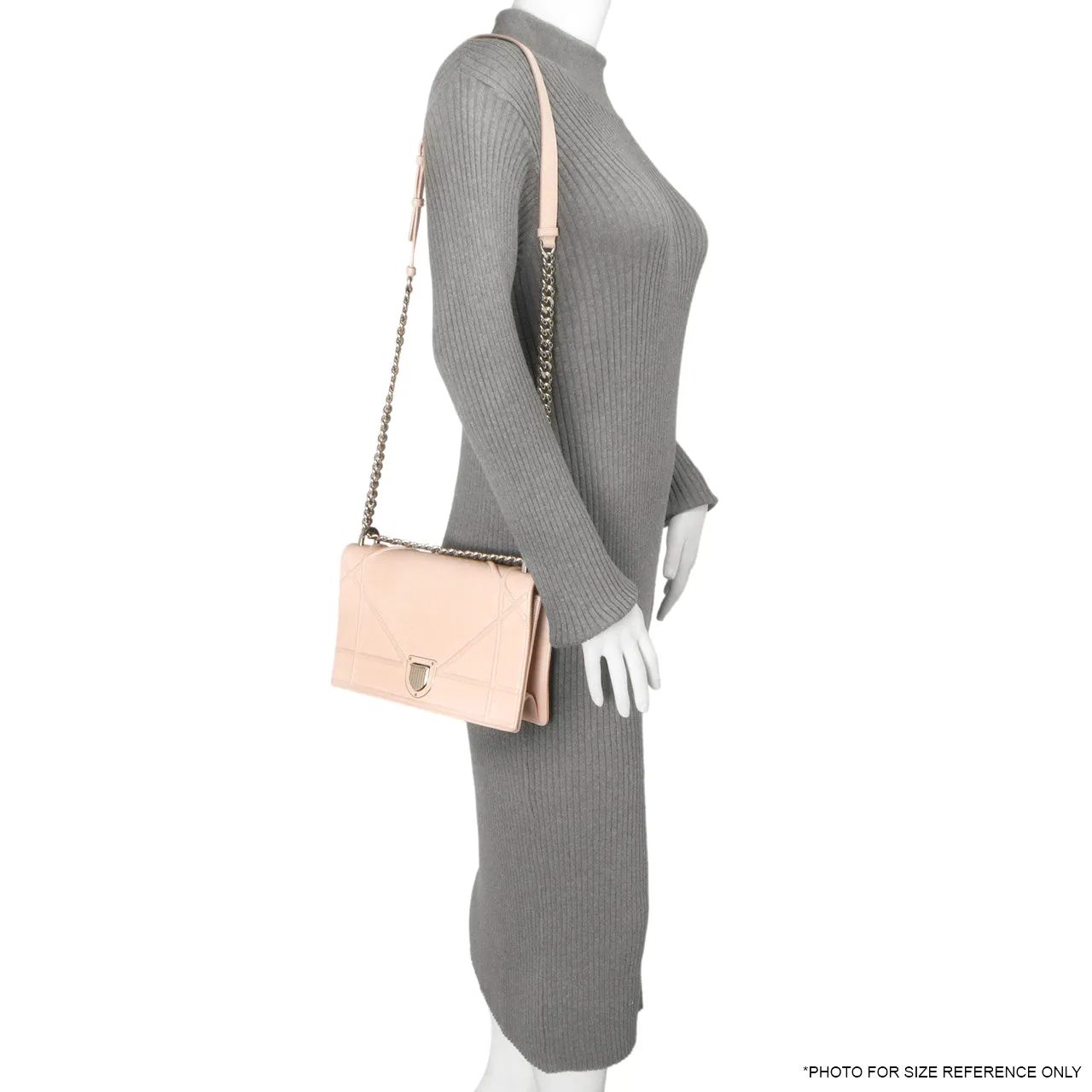 Christian Dior Rose Poudre Grained Calfskin Medium  Diorama