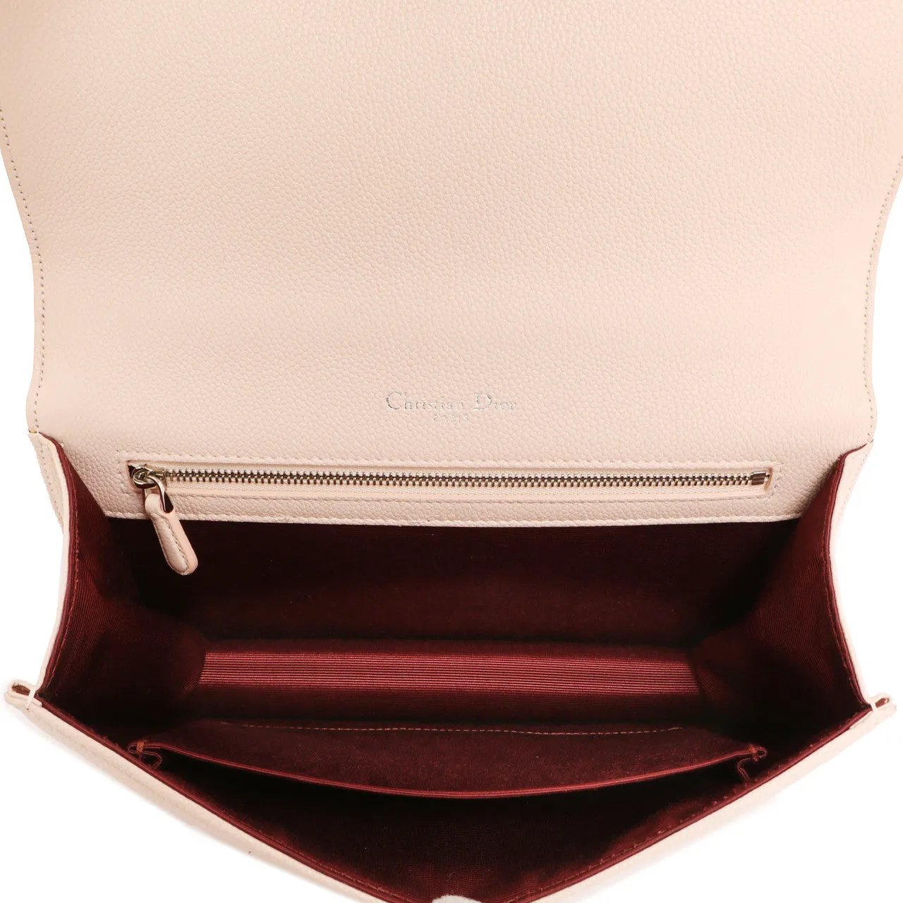 Christian Dior Rose Poudre Grained Calfskin Medium  Diorama