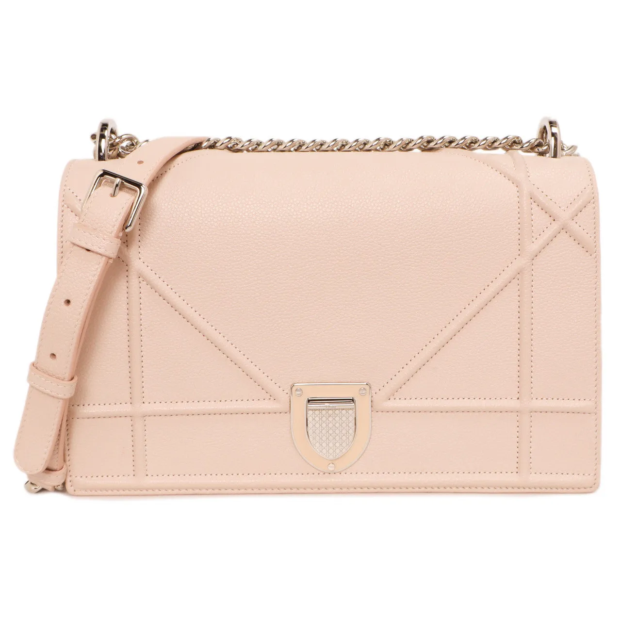 Christian Dior Rose Poudre Grained Calfskin Medium  Diorama