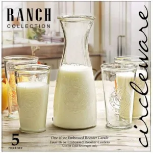 Circleware - Ranch Collection 5pc Beverage Set W/ Carafe