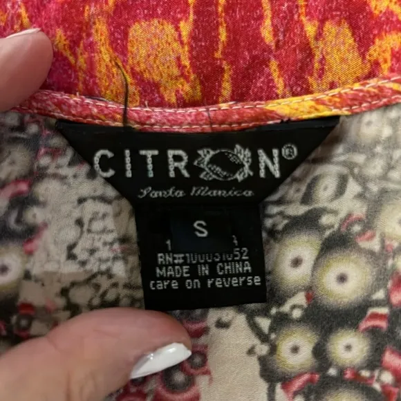 Citron Santa Monica Floral Multicolor Dress Small