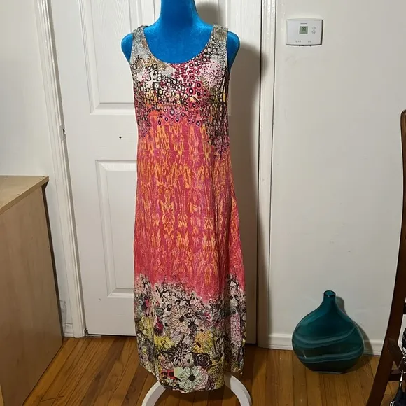 Citron Santa Monica Floral Multicolor Dress Small