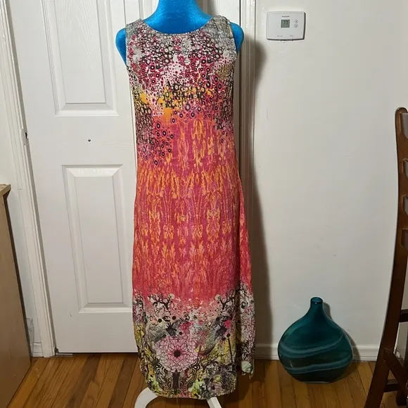 Citron Santa Monica Floral Multicolor Dress Small
