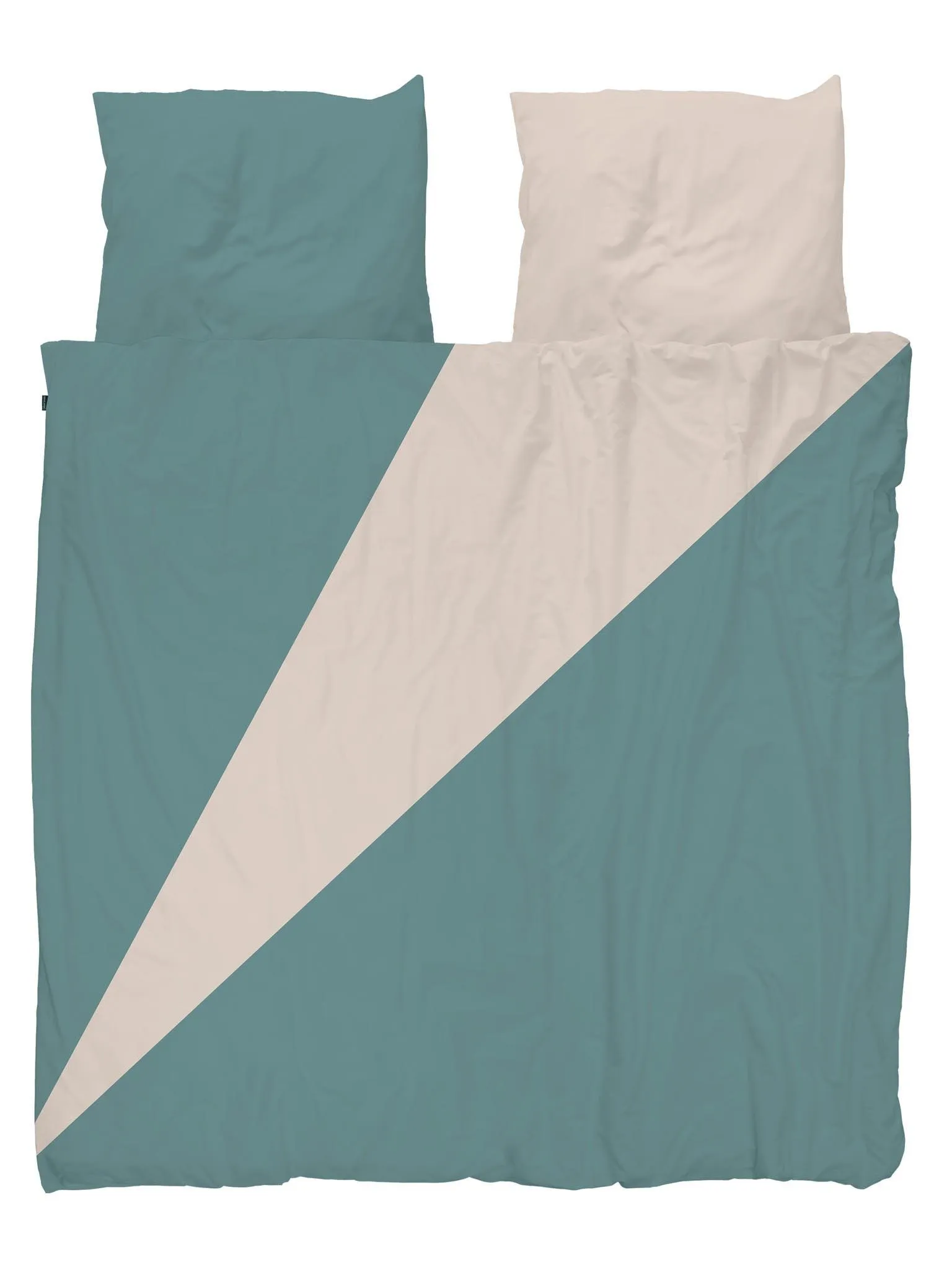 Colorblock Mineral Blue Beige dekbedovertrek
