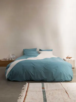 Colorblock Mineral Blue Beige dekbedovertrek